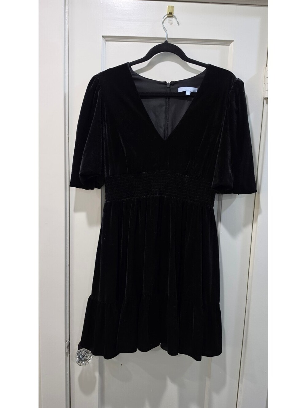 Antonio Melani Black Velvet Dress Size 10
